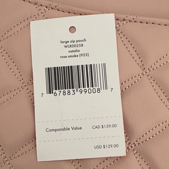 Kate Spade Rose Smoke Pink Quilted Clutch - Picture 3 of 6